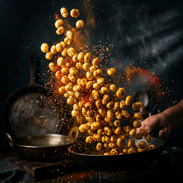 Flavoring Makhana with spices